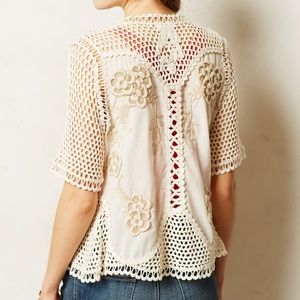 Anthropologie Knitted & Knotted crochet jacket.
